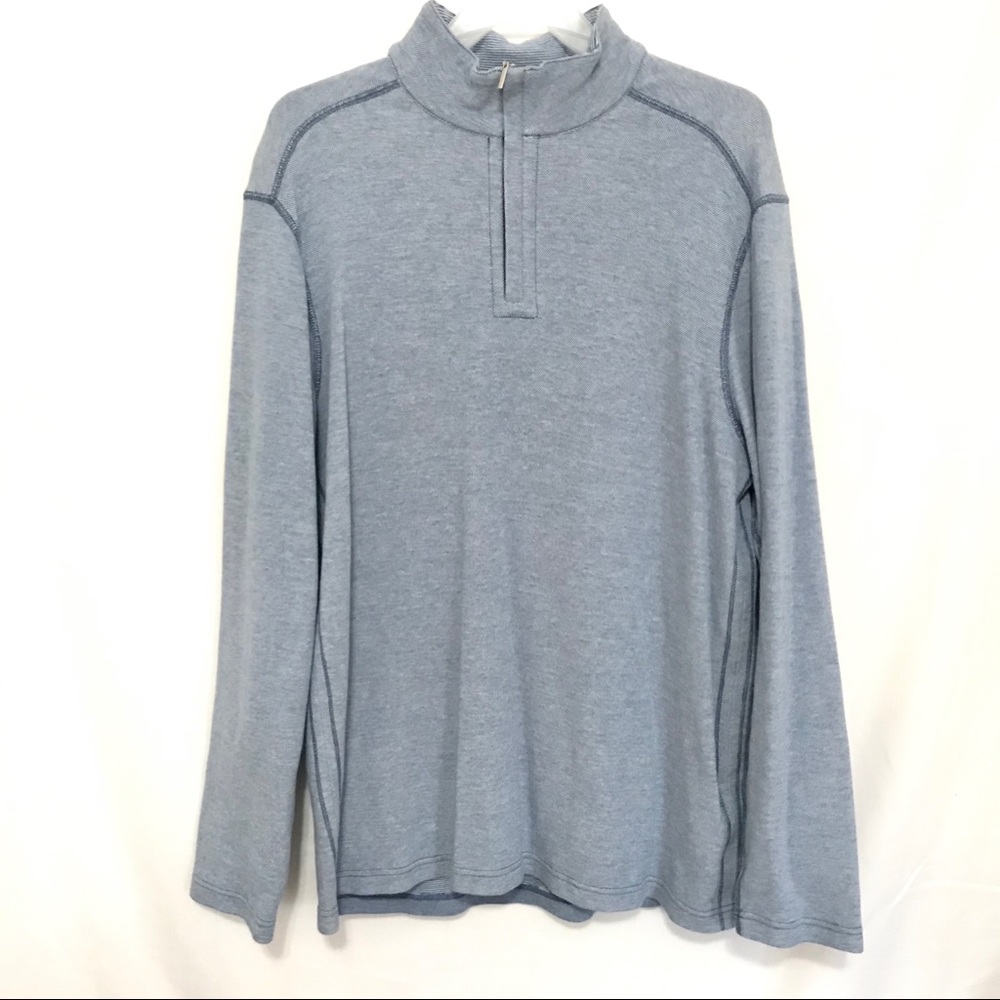 KIRKLAND 1/4 zip men’s pima cotton pullover blue